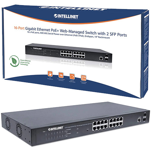Intellinet 16-Port Gigabit Ethernet PoE Plus-0