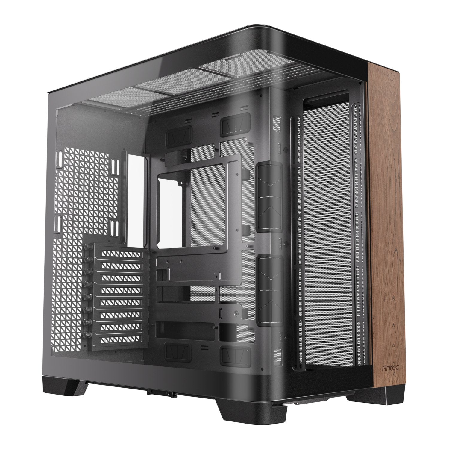 Antec C8 Curved Wood E-ATX | ATX | Micro-ATX | ITX Dual Chamber Gaming Chassis - Black-0
