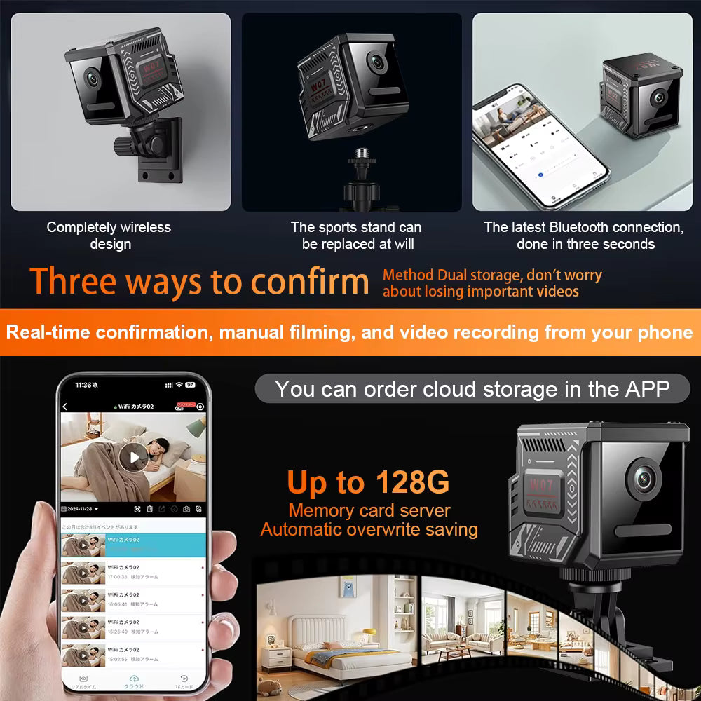 Mini Dual Lens WiFi Security Spy Camera - HD Night Vision - 2.4GHz Wifi