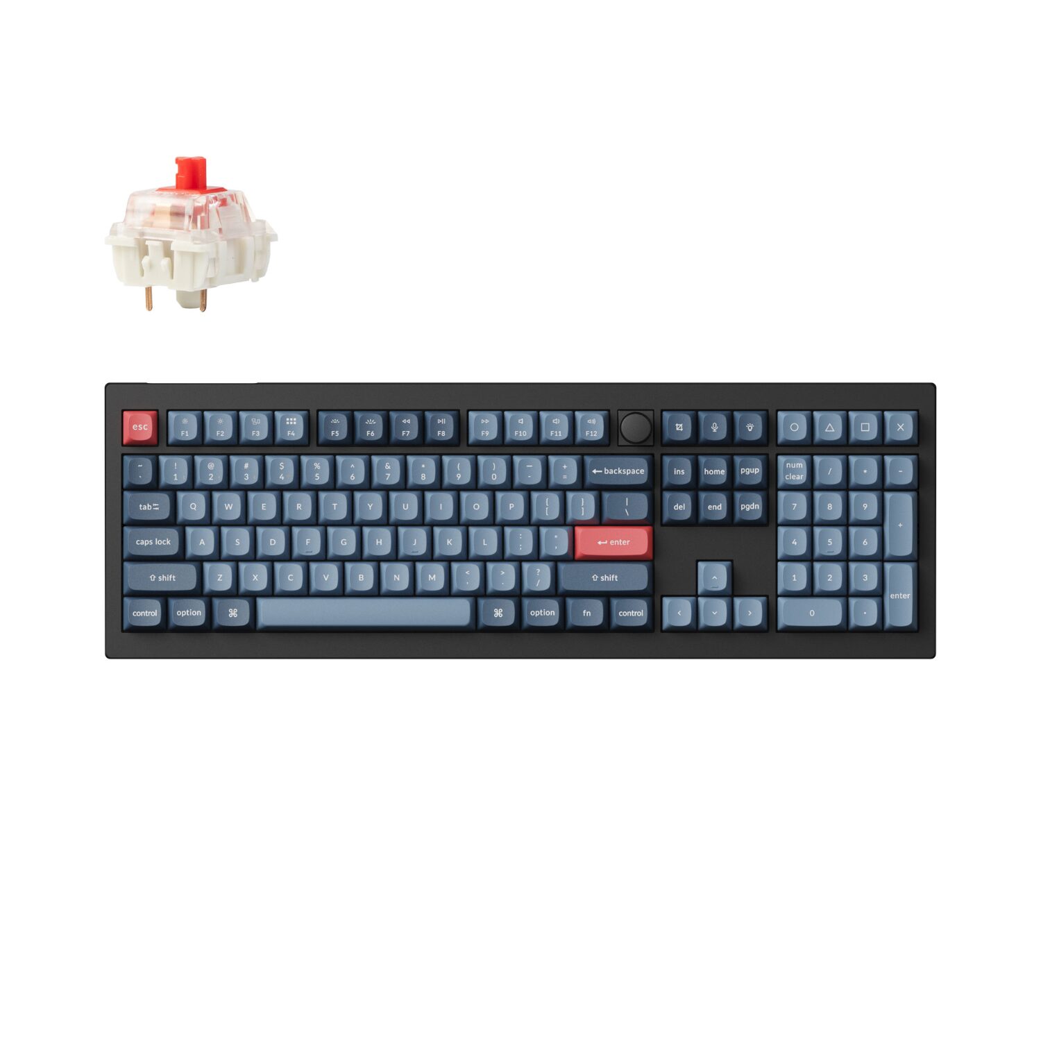 Keychron V6 Max QMK/VIA RED Wireless Custom Mechanical Keyboard | RED Switch - Black-0