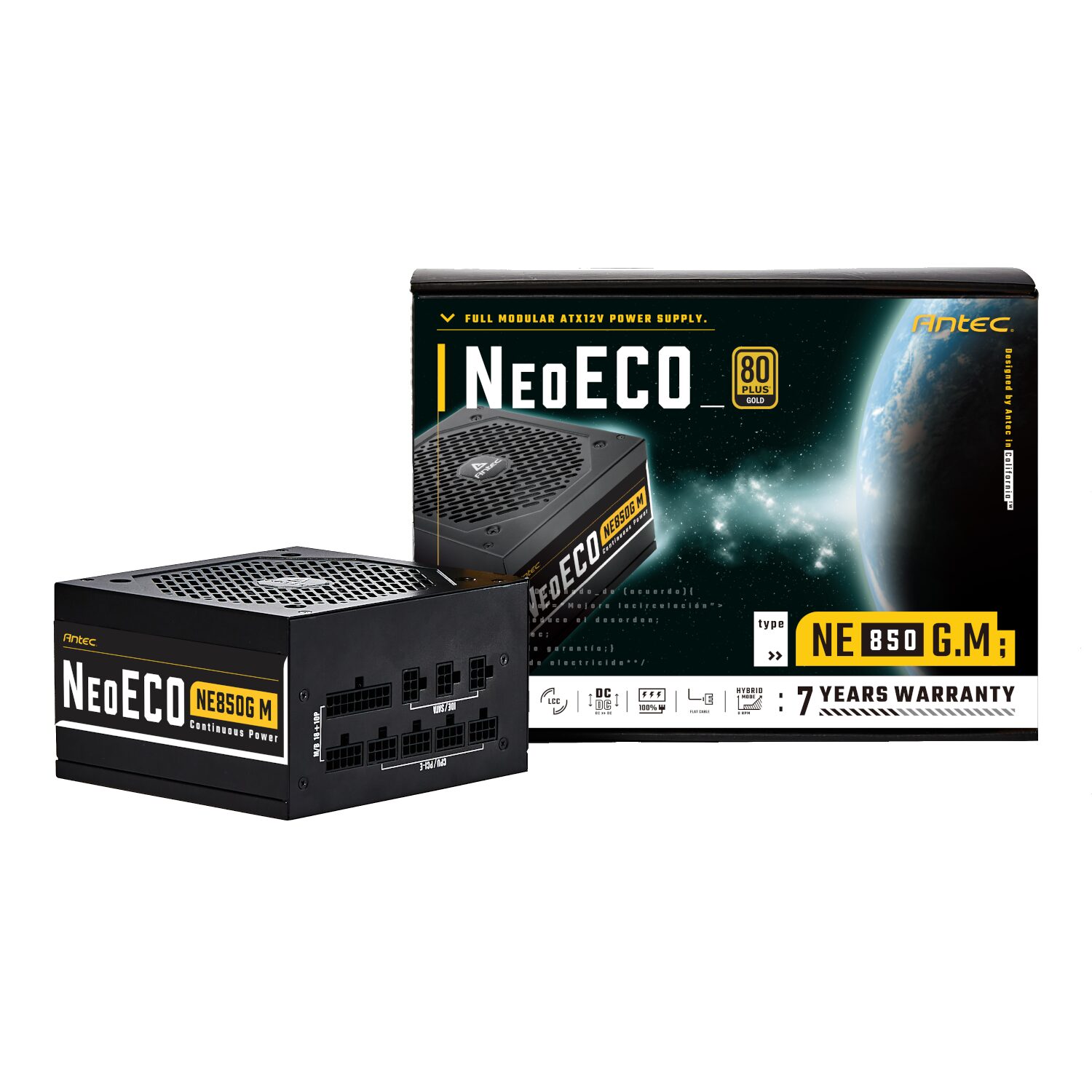 Antec NeoECO Gold Modular 850W Power Supply Unit (80 PLUS® Gold, PCIe 5.0 Ready, Full Modular)-0