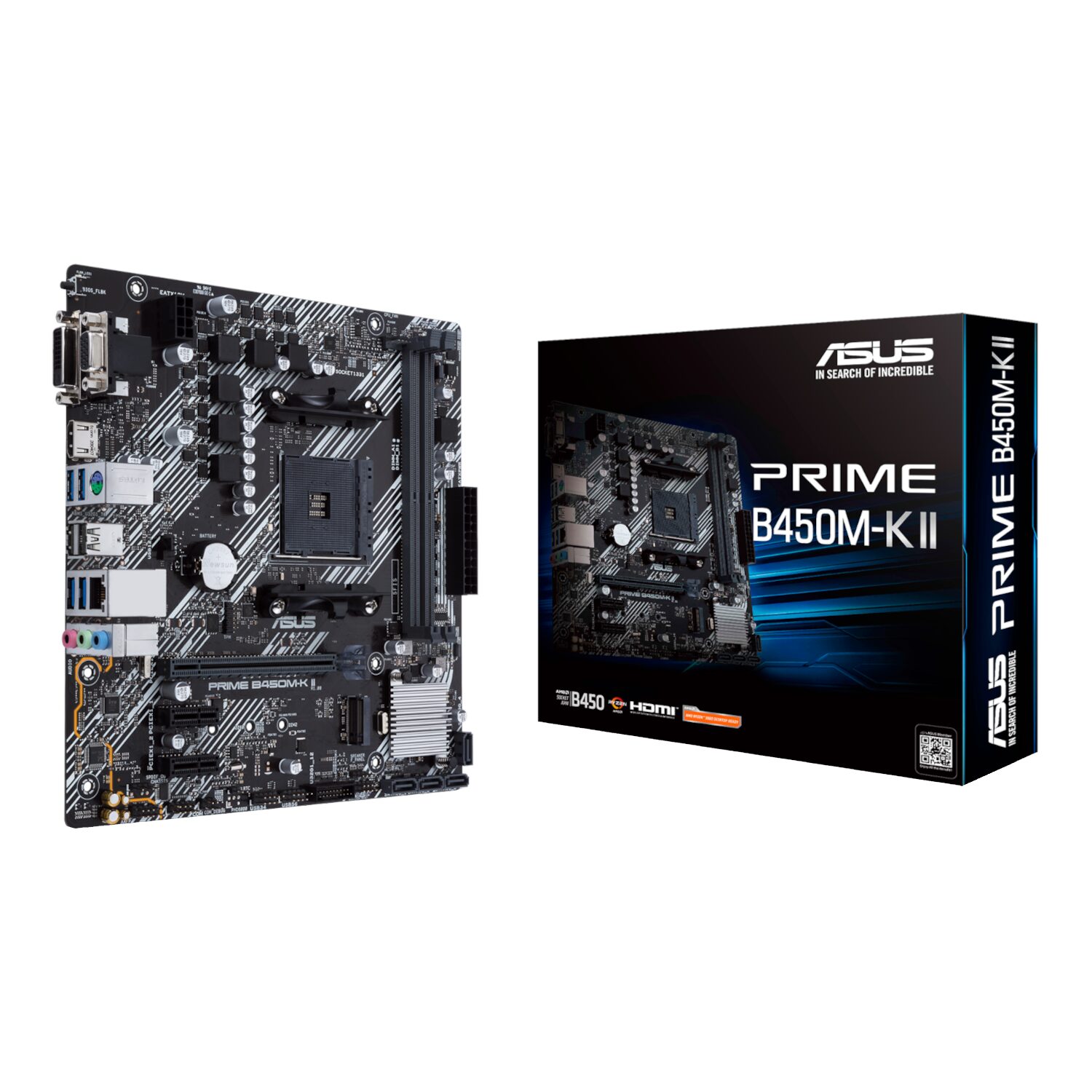 ASUS PRIME B450M-K II mATX Motherboard - AM4, DDR4, HDMI, M.2, USB3.2-0