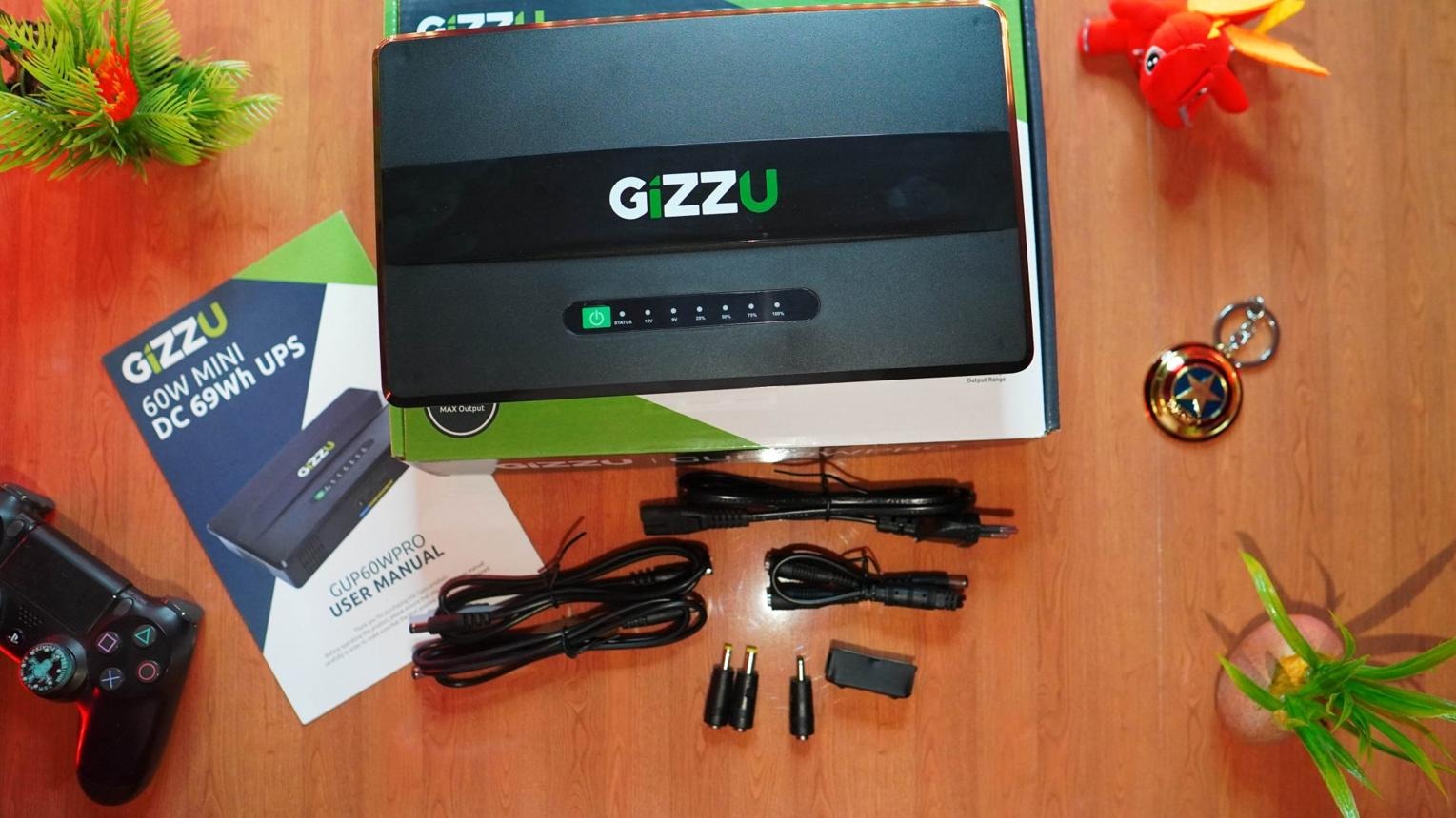 Gizzu 30W - Mini DC - 38Wh - UPS - Black Rack-mount Model UPS