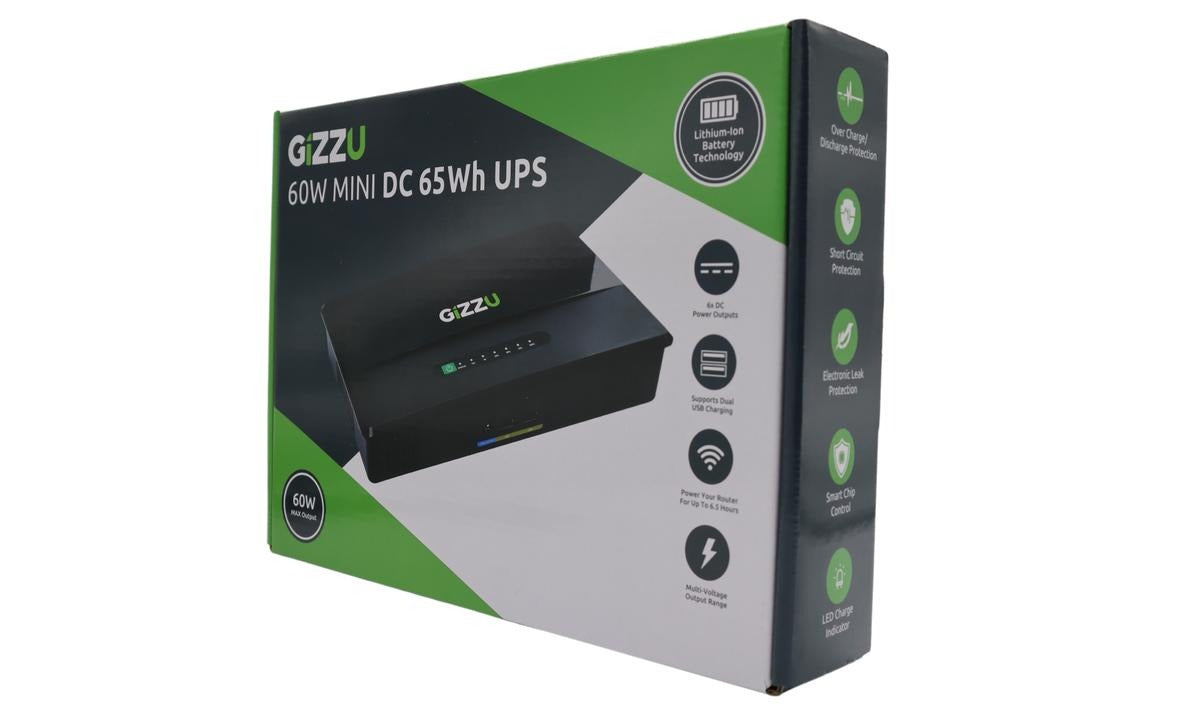GIZZU 65Wh 17600mAh Mini POE DC Rack-mount Model UPS