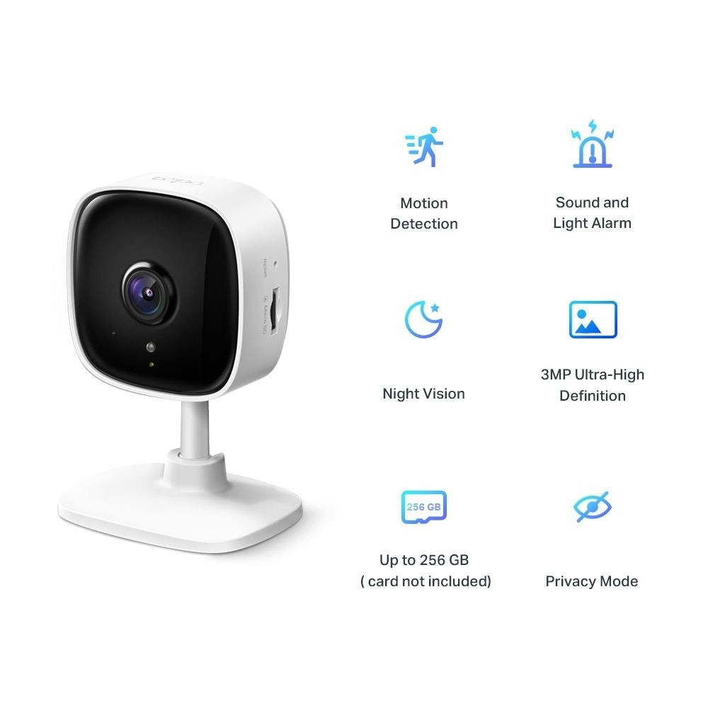 TP-Link Tapo C110 Home Security Wi-Fi Camera / 3MP UHD with Night Vision