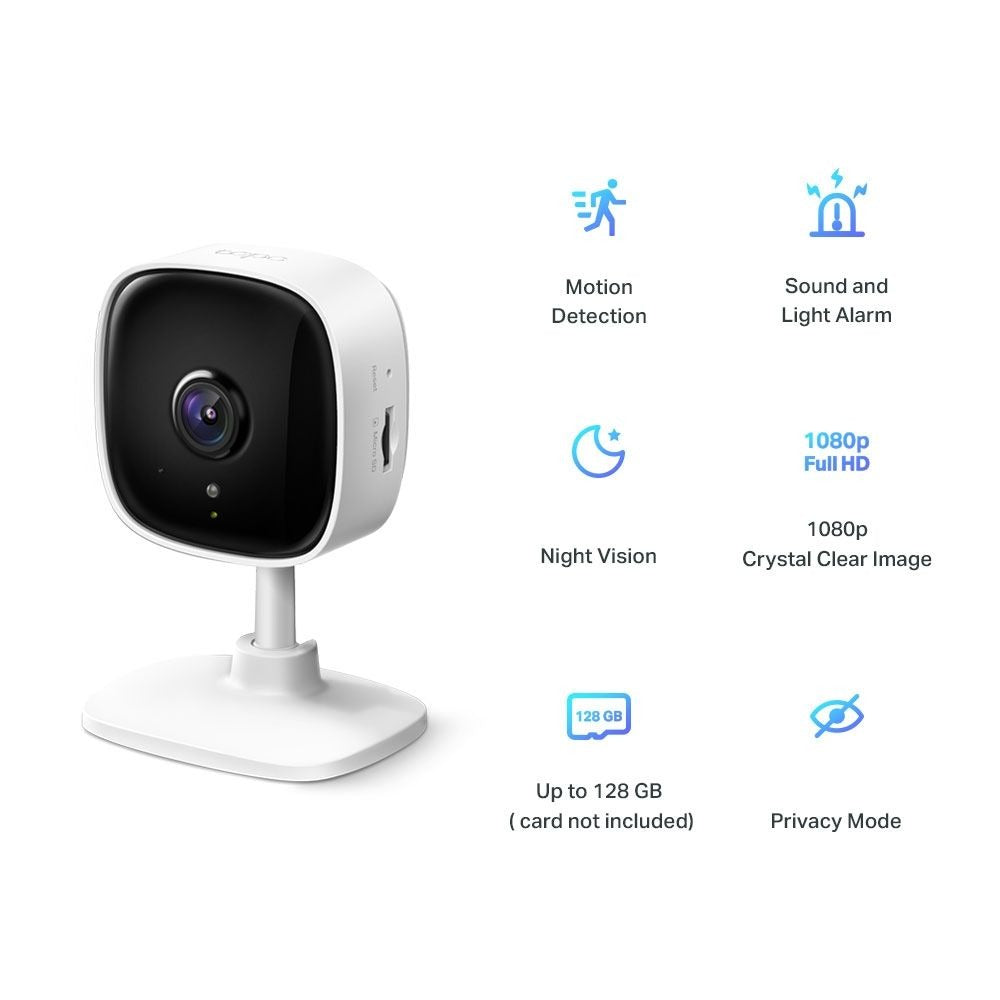 TP-Link Tapo C100 Home Security Wi-Fi Camera 1080p with Night Vision & Audio