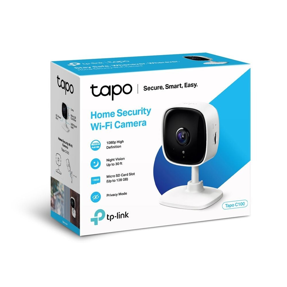 TP-Link Tapo C100 Home Security Wi-Fi Camera 1080p with Night Vision & Audio