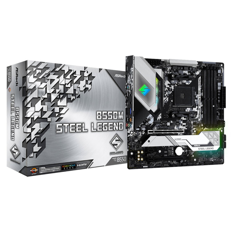 ASRock B550M Steel Legend AM4 M-ATX Motherboard-0