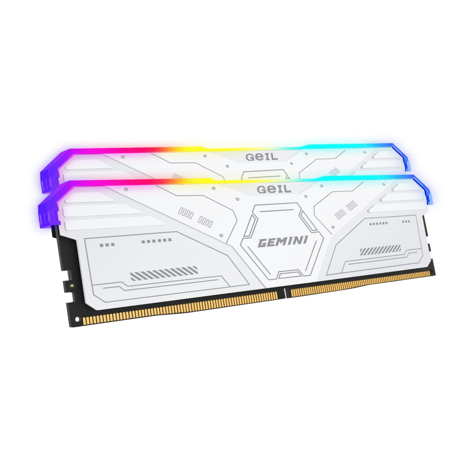 Geil Gemini RGB 64GB KIT(2X32GB) 6400MHz DDR5 Desktop Gaming Memory - White-0