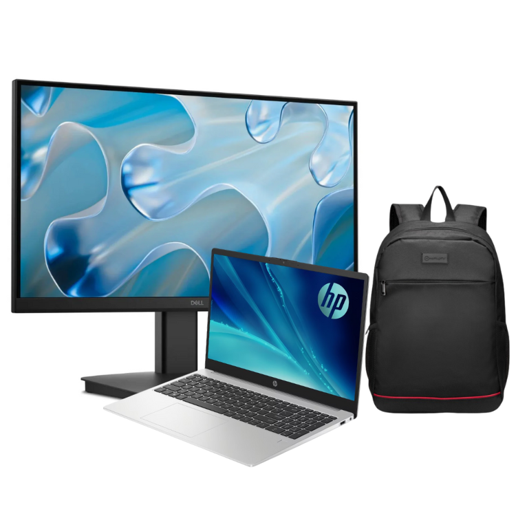 HP 255R G10 15.6-inch FHD Laptop - AMD Ryzen 5 7535U 512GB SSD 16GB RAM Win 11 Home Silver with FREE 21.5" Monitor and FREE Amplify Industrial 15.6-inch Notebook Backpack