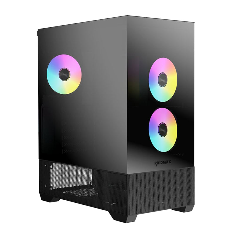 Raidmax I801 AIR CHROME E-ATX |ATX | Micro-ATX | Mini-ITX ARGB Mid-Tower Gaming Chassis - Black-0
