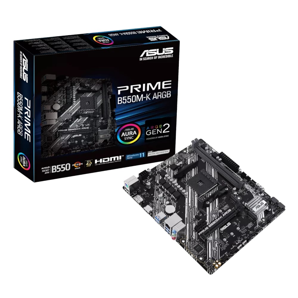 Asus PRIME B550M-K ARGB AM4 M-ATX Motherboard-0