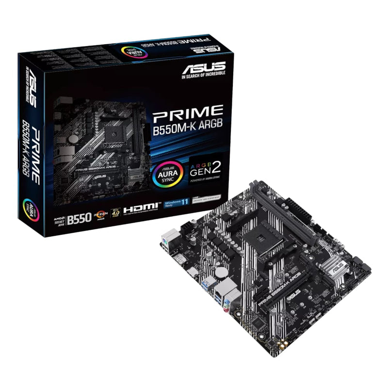 Asus PRIME B550M-K ARGB AM4 M-ATX Motherboard-0