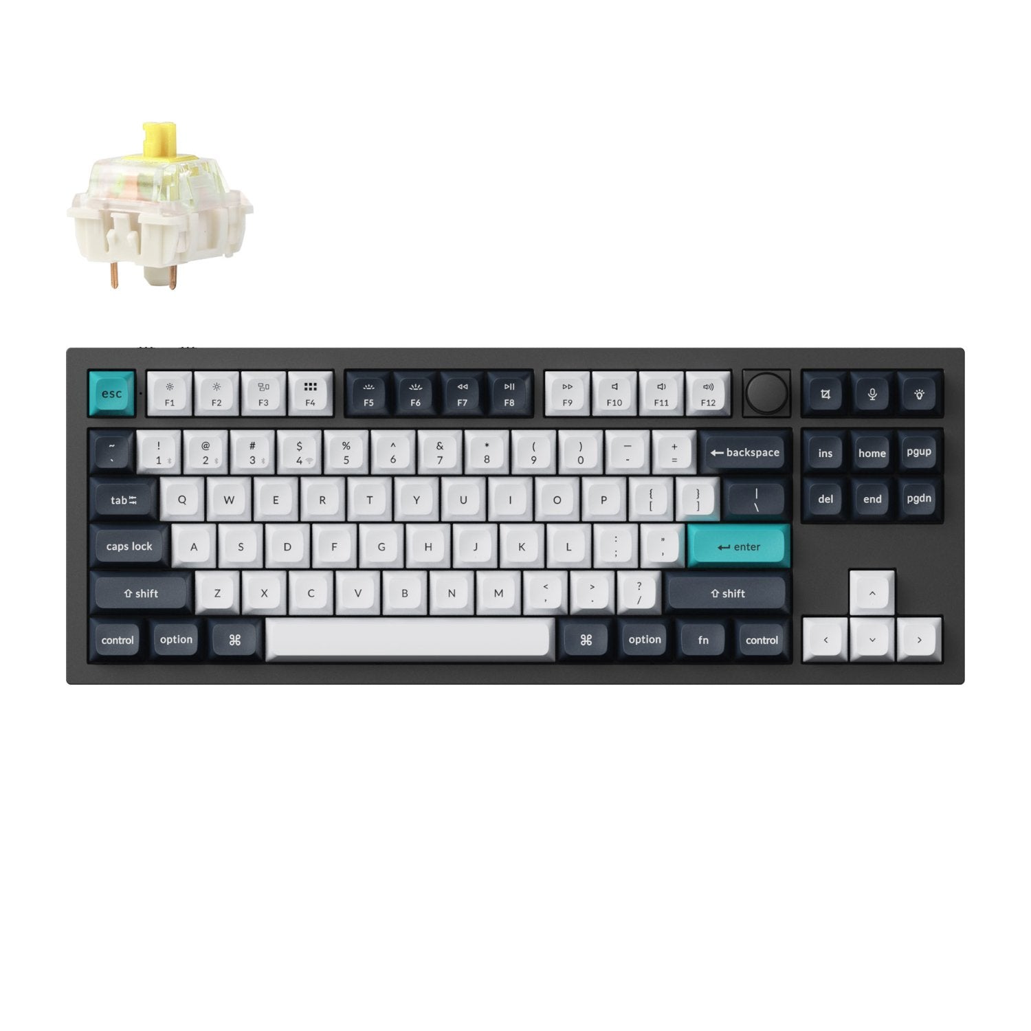 Keychron Q3 Max QMK/VIA 80% Wireless Custom Mechanical Keyboard (Banana Switch) - Carbon Black-0