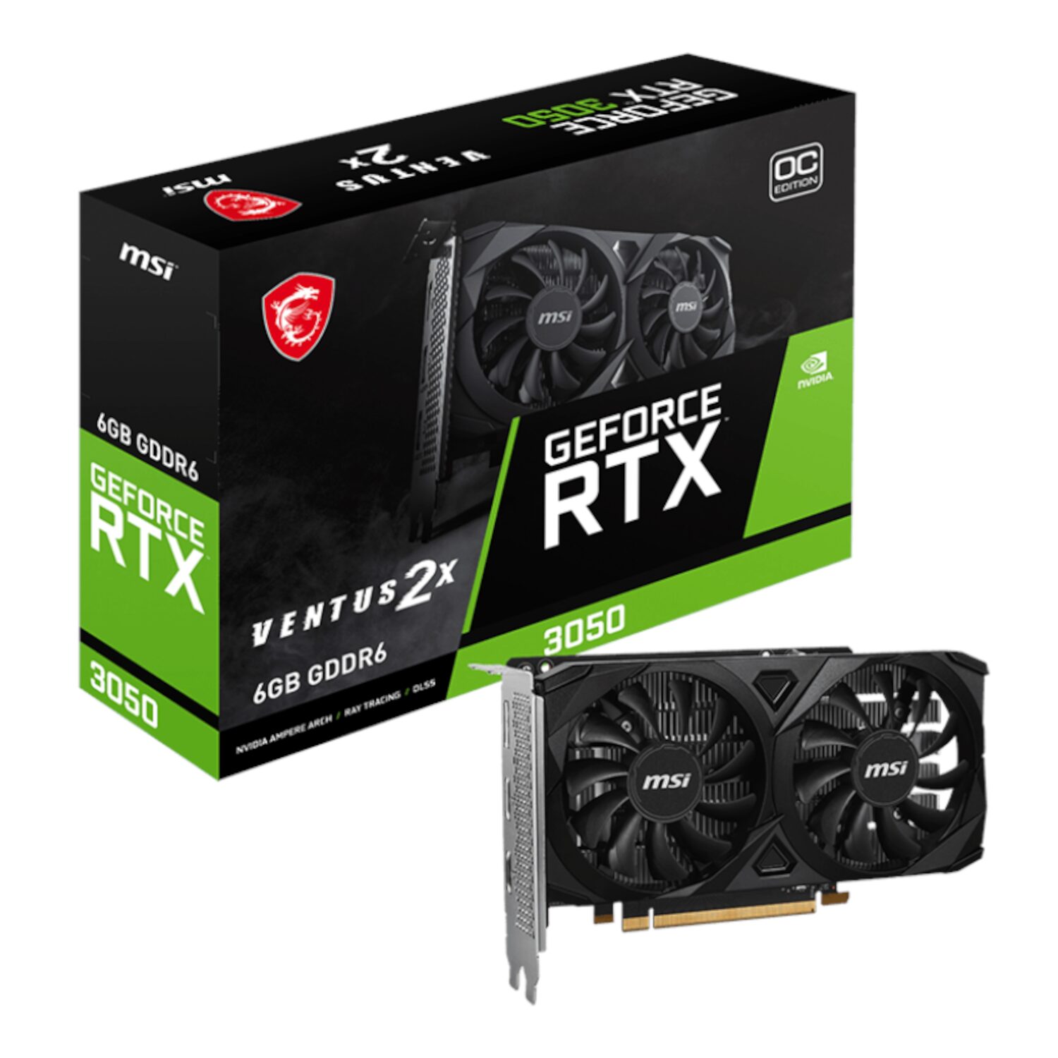 MSI GeForce RTX 3050 VENTUS 2X E 6GB OC Graphics Card-0