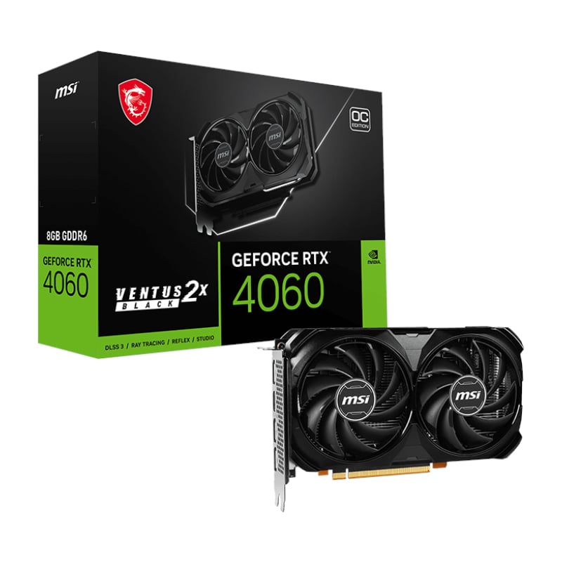 MSI Nvidia GeForce RTX 4060 Ventus 2x Black 8G GDDR6X 128-BIT Graphics Card-0