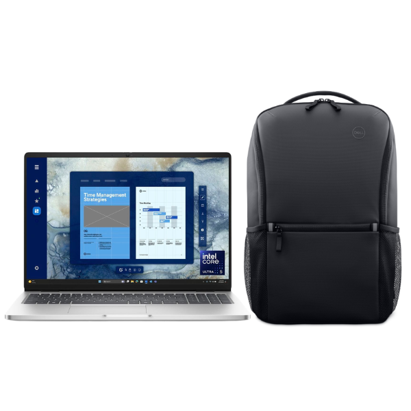 Dell Pro 16 PC16250 16" FHD Intel vPro U5 235U 16GB 512GB SSD and Dell EcoLoop Essential CP3724 16-inch Notebook Backpack Black