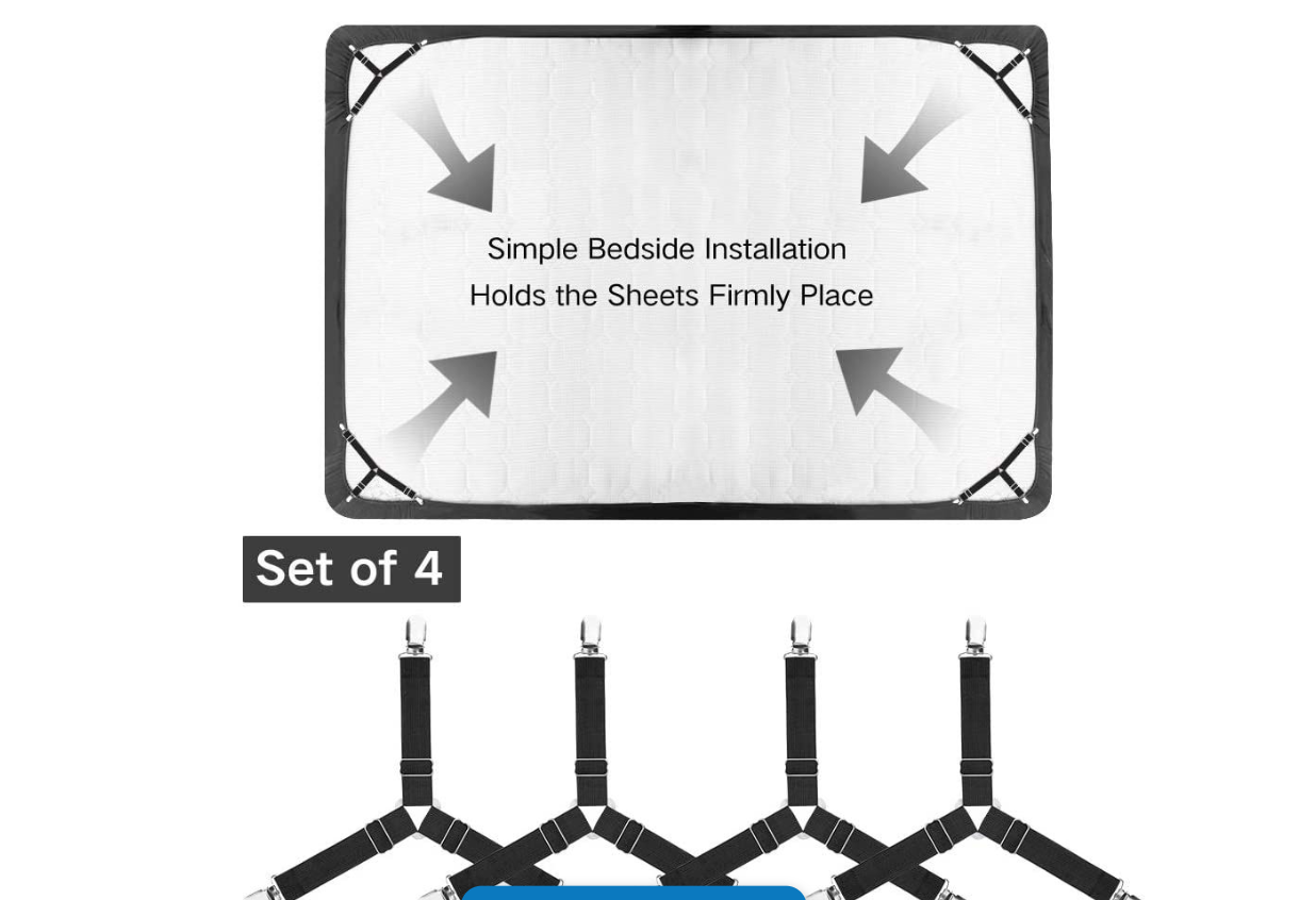 Triangle Elastic Bed Sheet Clips 4 Pcs