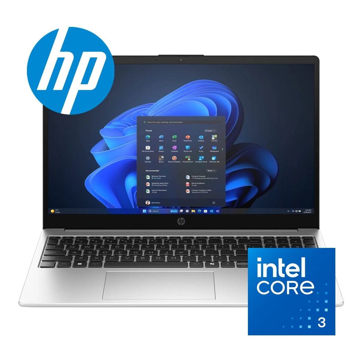 HP 250R G10 15.6-inch FHD Laptop - Intel Core 3 100U 512GB SSD 8GB RAM Win 11 Pro Silver