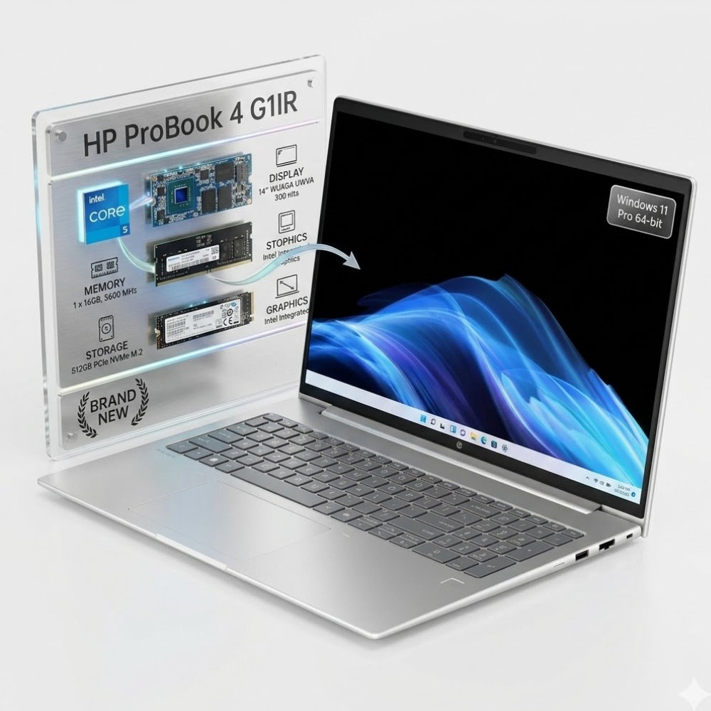 HP ProBook 4 G1IR Laptop Intel Core 5 120U 16GB RAM 512GB SSD 14" WUXGA