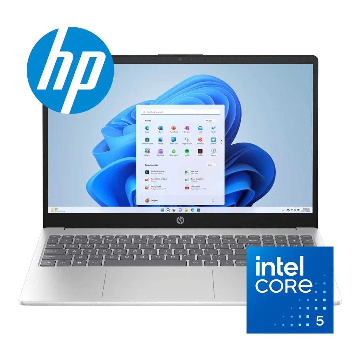 HP 15-fd0145ni 15.6-inch FHD Laptop - Intel Core 5 120U 512GB SSD 16GB RAM Win 11 Home Natural Silver