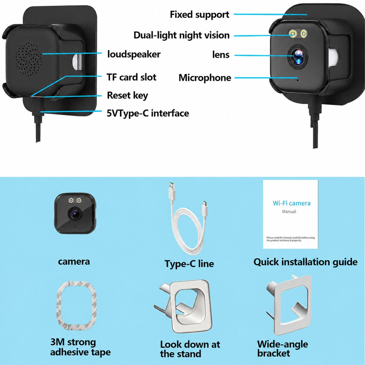 WiFi Duel Band Mini Security Camera with Night Vision & Motion Detection
