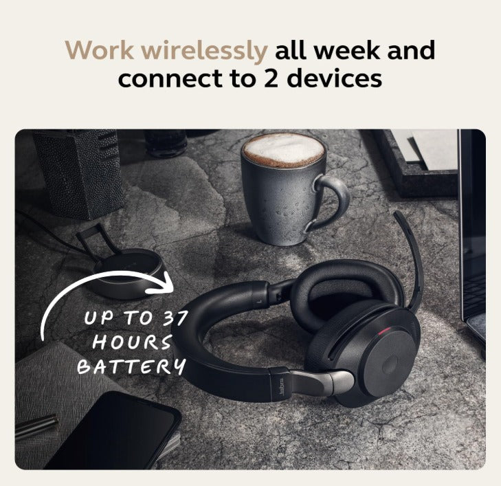 Jabra Evolve2 85 STEREO Headset with Link380c (USB-C) (MS Version)