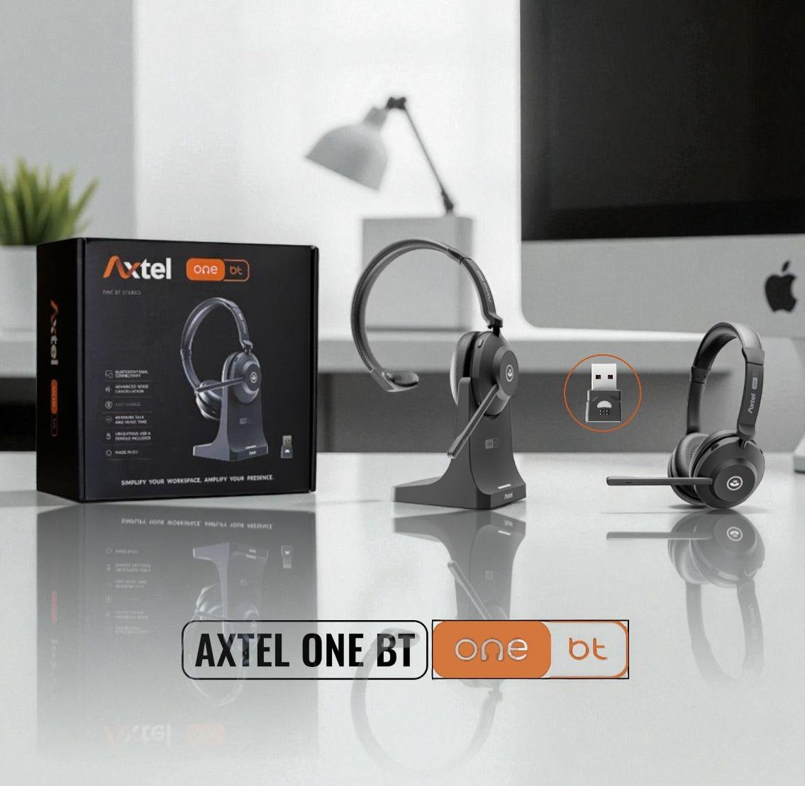 Axtel ONE Wireless Stereo Headset with Charging Stand AXH-ONEBTD-CB
