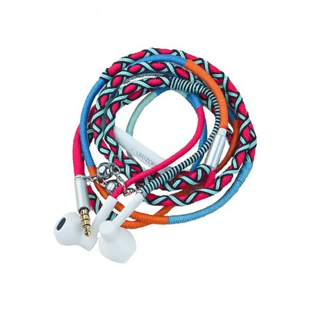 Thread Wrapped Earbuds Tangle-Free Design with Mic, Volume Control