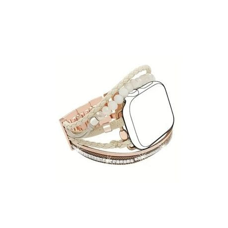 Apple Watch Integrated Beaded Strap with Adjustable Buckle