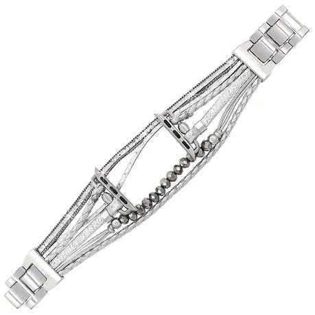 Apple Watch Integrated Beaded Strap with Adjustable Buckle