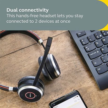 Jabra Evolve 65 SE Stereo Bluetooth Headset With Noise-Cancelling Mic