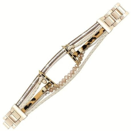 Apple Watch Integrated Beaded Strap with Adjustable Buckle