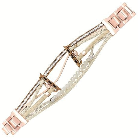 Apple Watch Integrated Beaded Strap with Adjustable Buckle