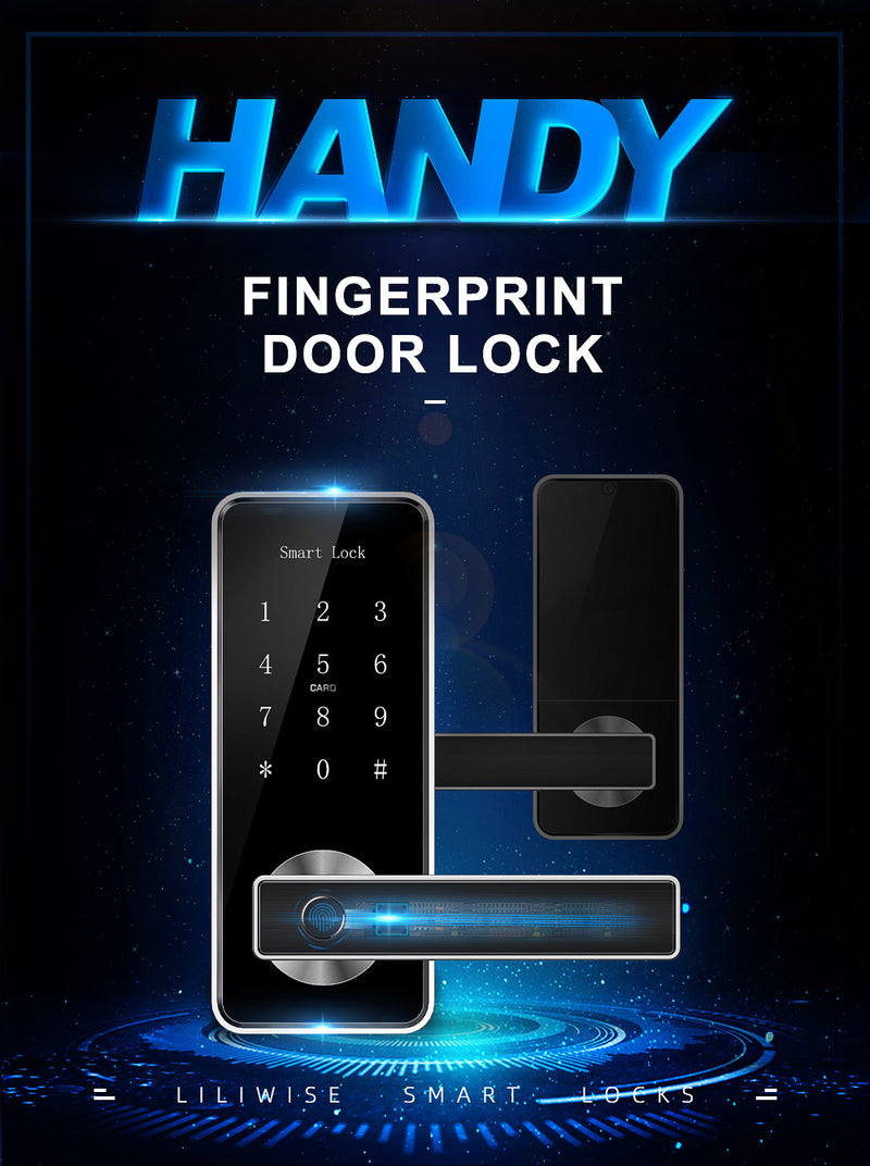 Smart Wifi Bluetooth Fingerprint Handle Lock (with Free Wifi Gateway),Smart Lock,Liliwise