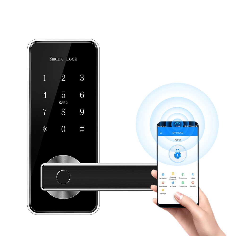 Smart Wifi Bluetooth Fingerprint Handle Lock (with Free Wifi Gateway),Smart Lock,Liliwise