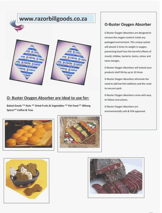 O-BUSTER Oxygen Absorber FT 30 - Food Preservative - O-Buster