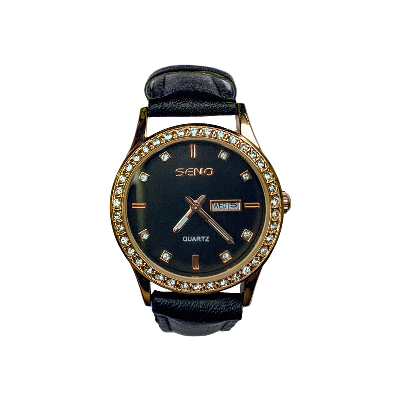 Seno Luxury Stainless Steel Ladies Watch - Black Gold